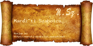 Maróti Szabolcs névjegykártya