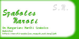 szabolcs maroti business card