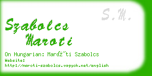 szabolcs maroti business card